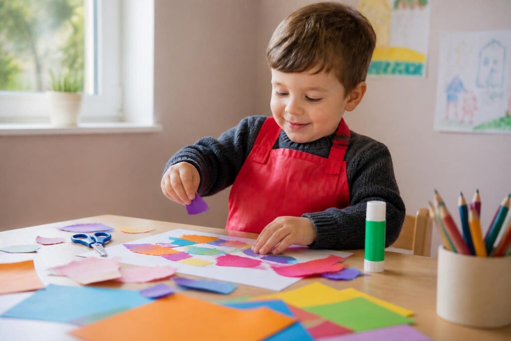 découvrez une activité manuelle ludique pour enfant de 4 ans : fabriquer un collage coloré. stimulez la créativité et la motricité fine de votre enfant avec ce projet simple et amusant.