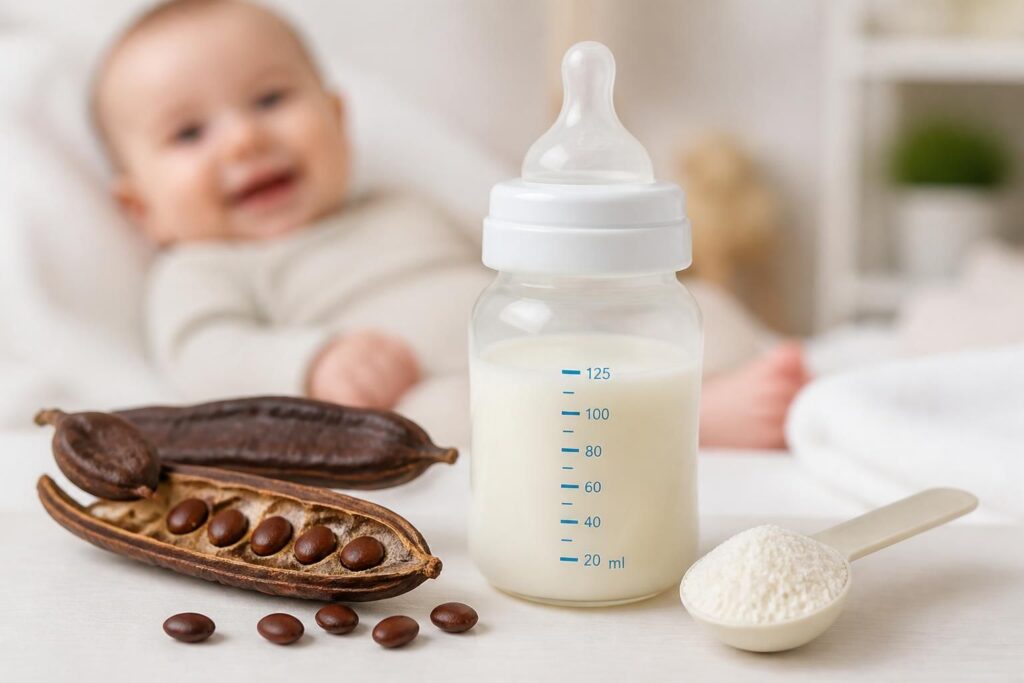 découvrez la composition du lait ar pour bébé, intégrant caroube et amidon, et comprenez comment ces ingrédients aident à réduire les régurgitations et favorisent le confort digestif de votre enfant.