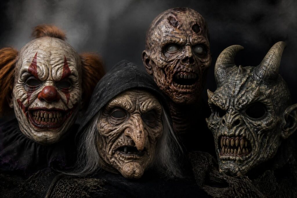découvrez notre sélection de masques halloween réalistes et effrayants, parfaits pour enfants et adultes. transformez votre costume et faites sensation lors de vos fêtes d'halloween !